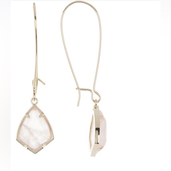 Kendra Scott Carrine Drop Earrings ✨ Rose Quartz | Gold - Picture 5 of 6